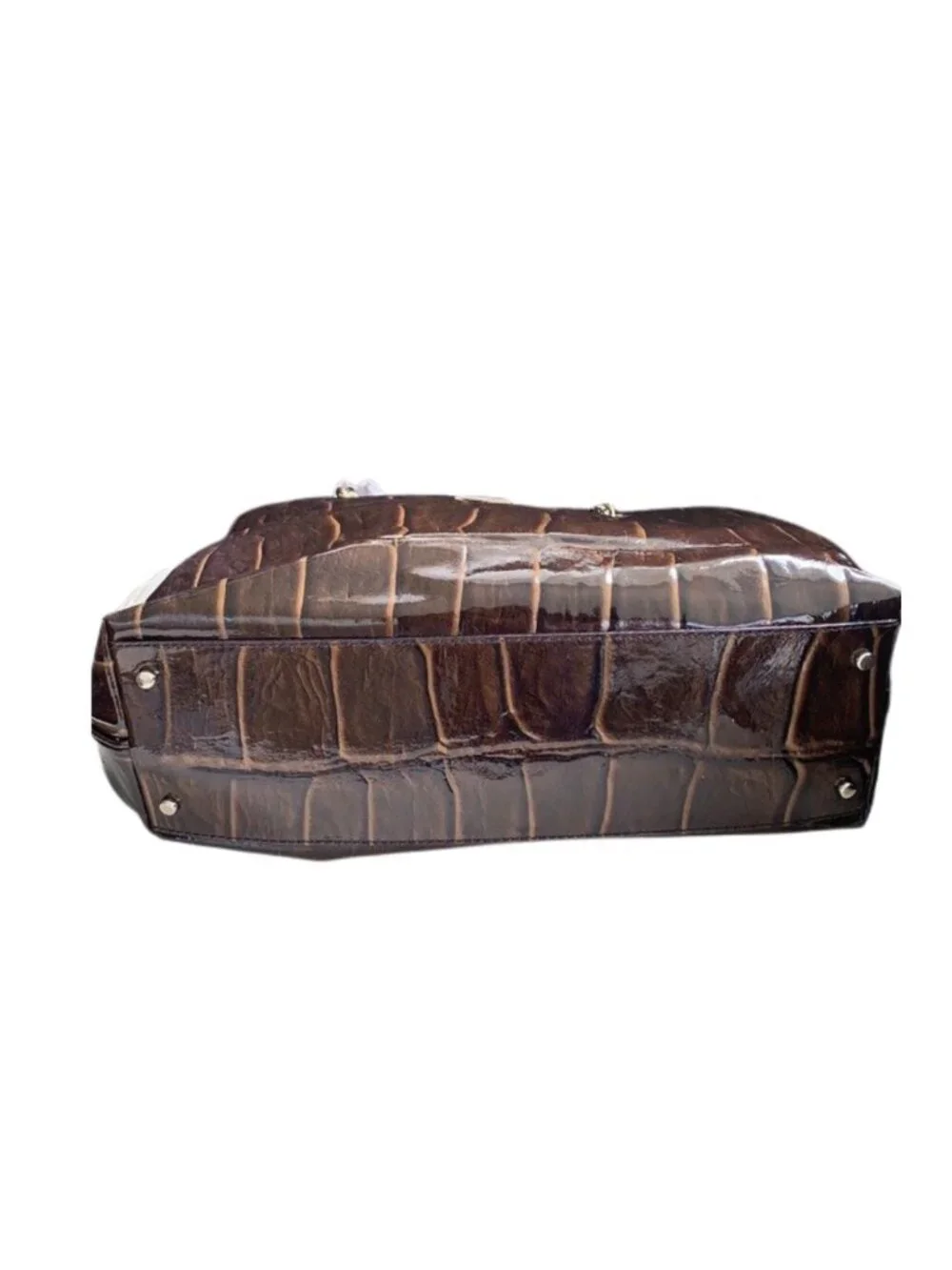 Kate Spade Knightsbridge Helena Handbag. Brown Croc Patent Leather